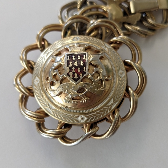 VTG GOLD TONE LARGE EUROPEAN CHARM BRACELET - Picture 7 of 13